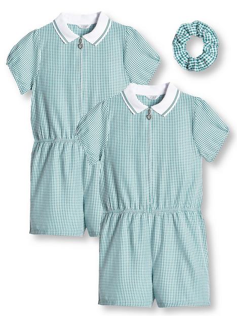 v-by-very-girls-2-pack-gingham-school-playsuit-green