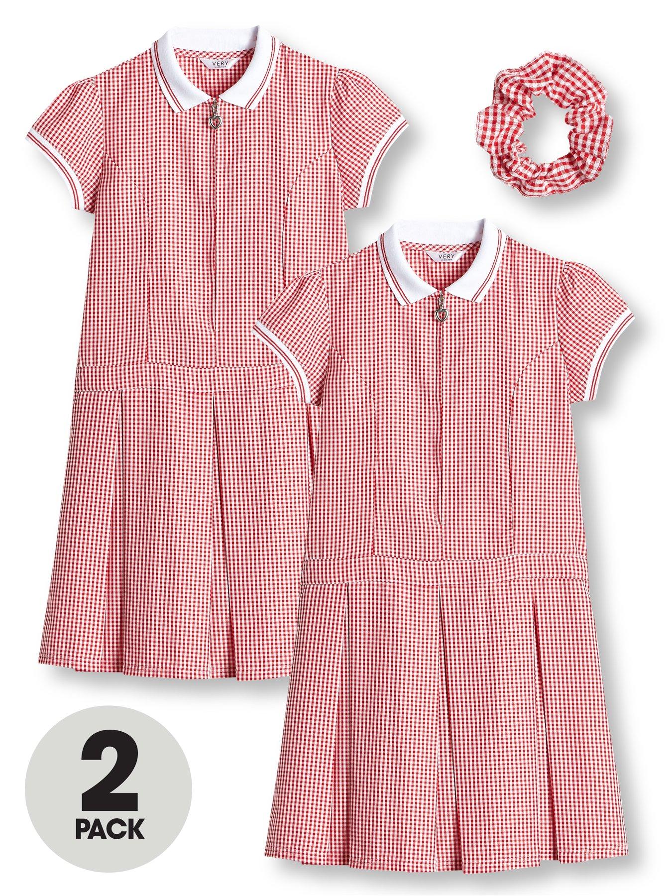 plus fit red gingham school dress