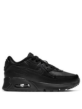 nike-air-max-90-leather-childrens-trainers-black