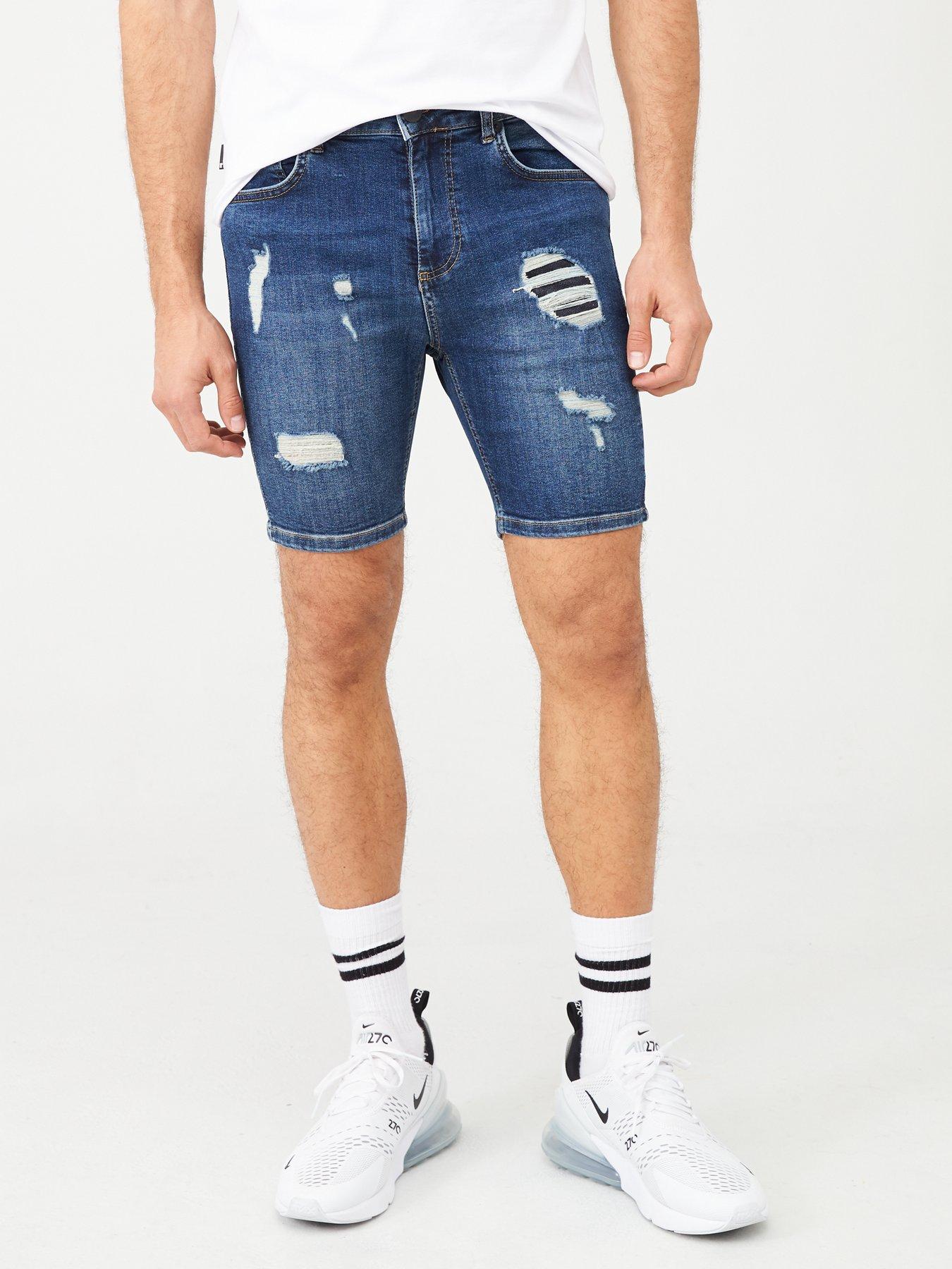 skinny fit denim shorts