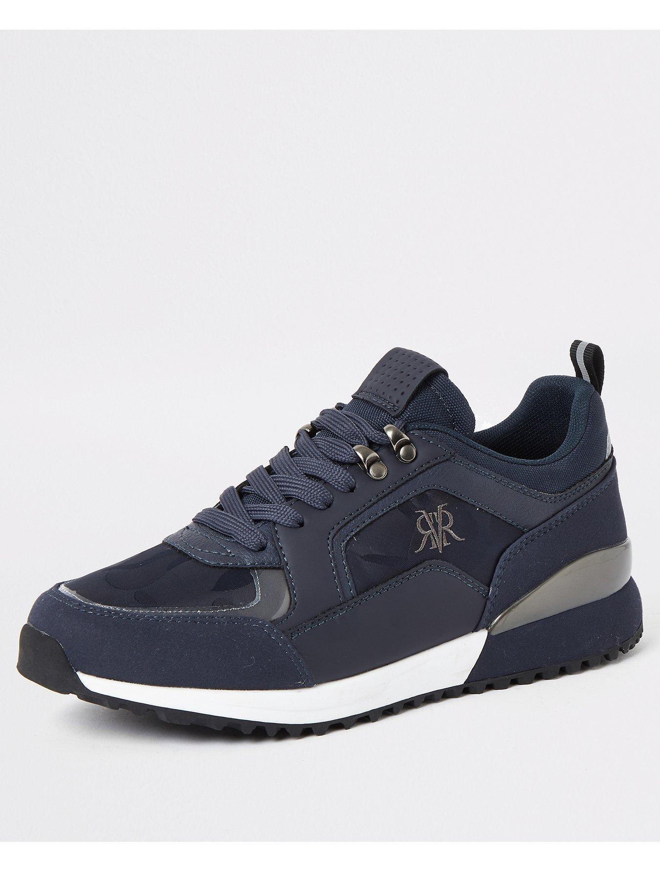 river island navy trainers