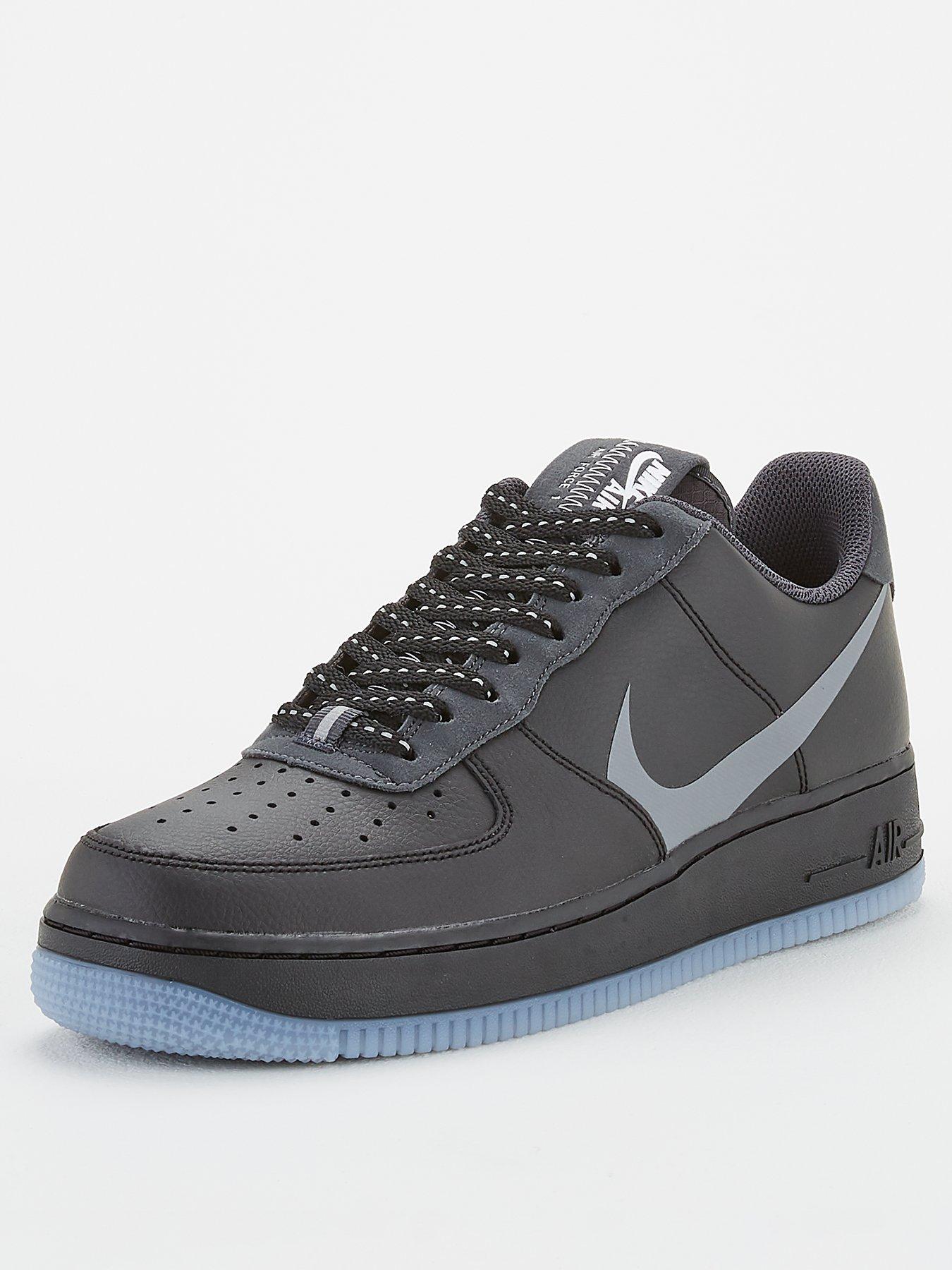 black and silver air force ones