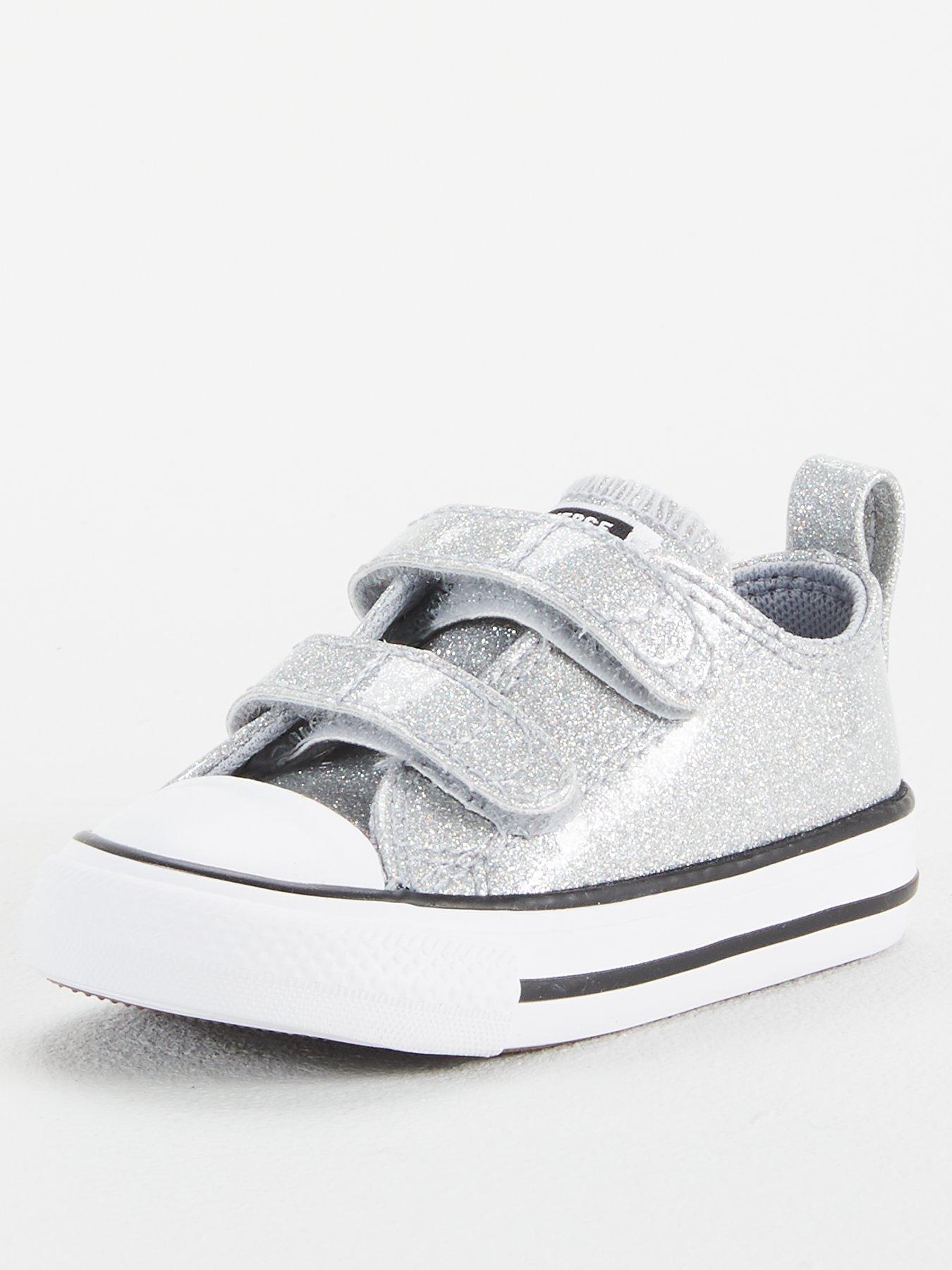 silver baby converse
