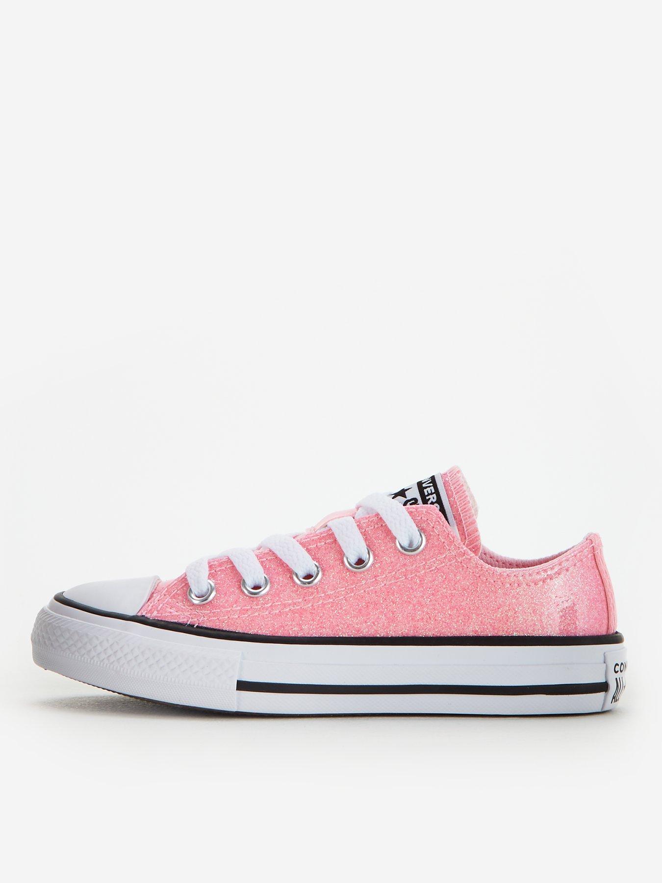 pink all star ox glitter trainers junior