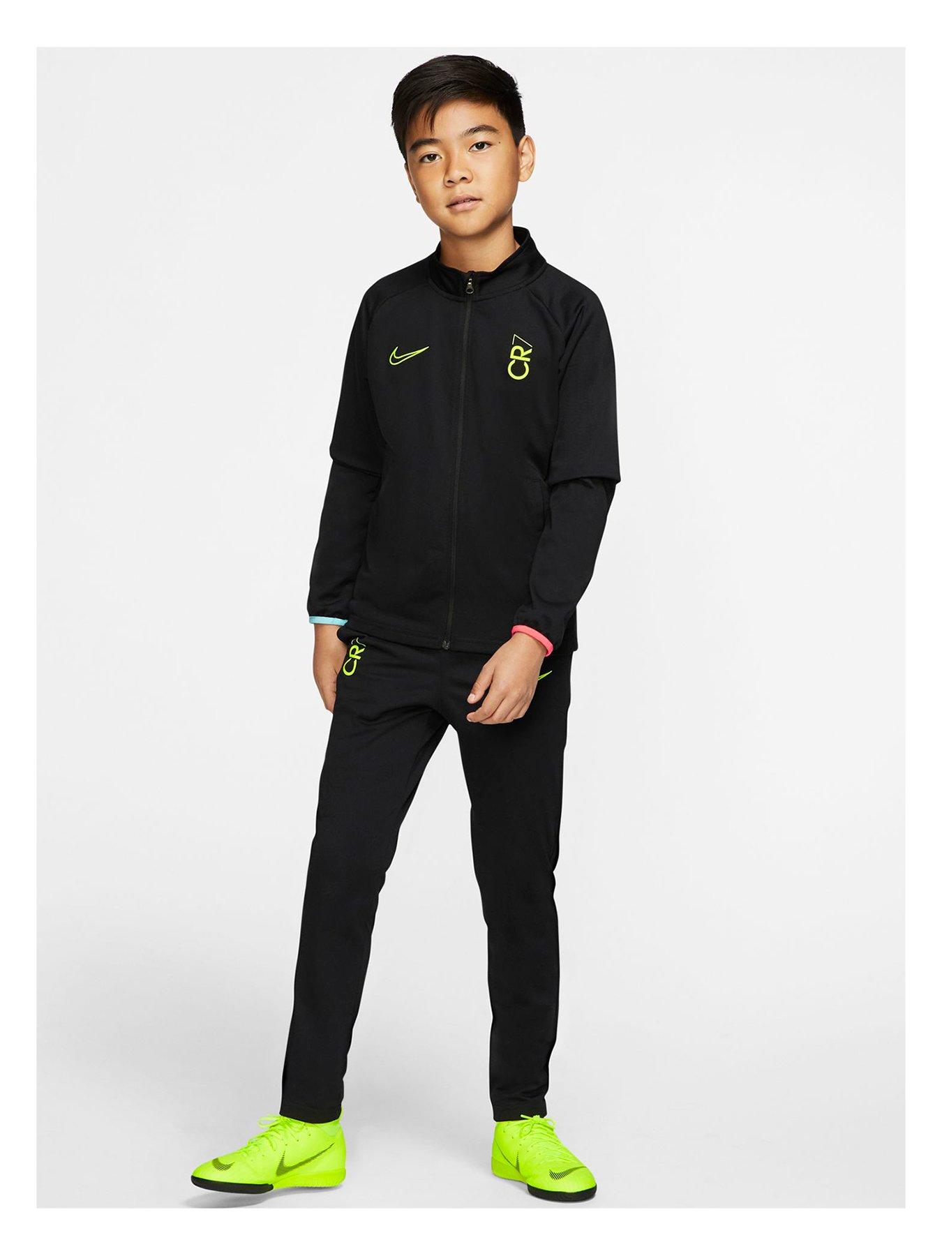 cr7 tracksuit black and gold