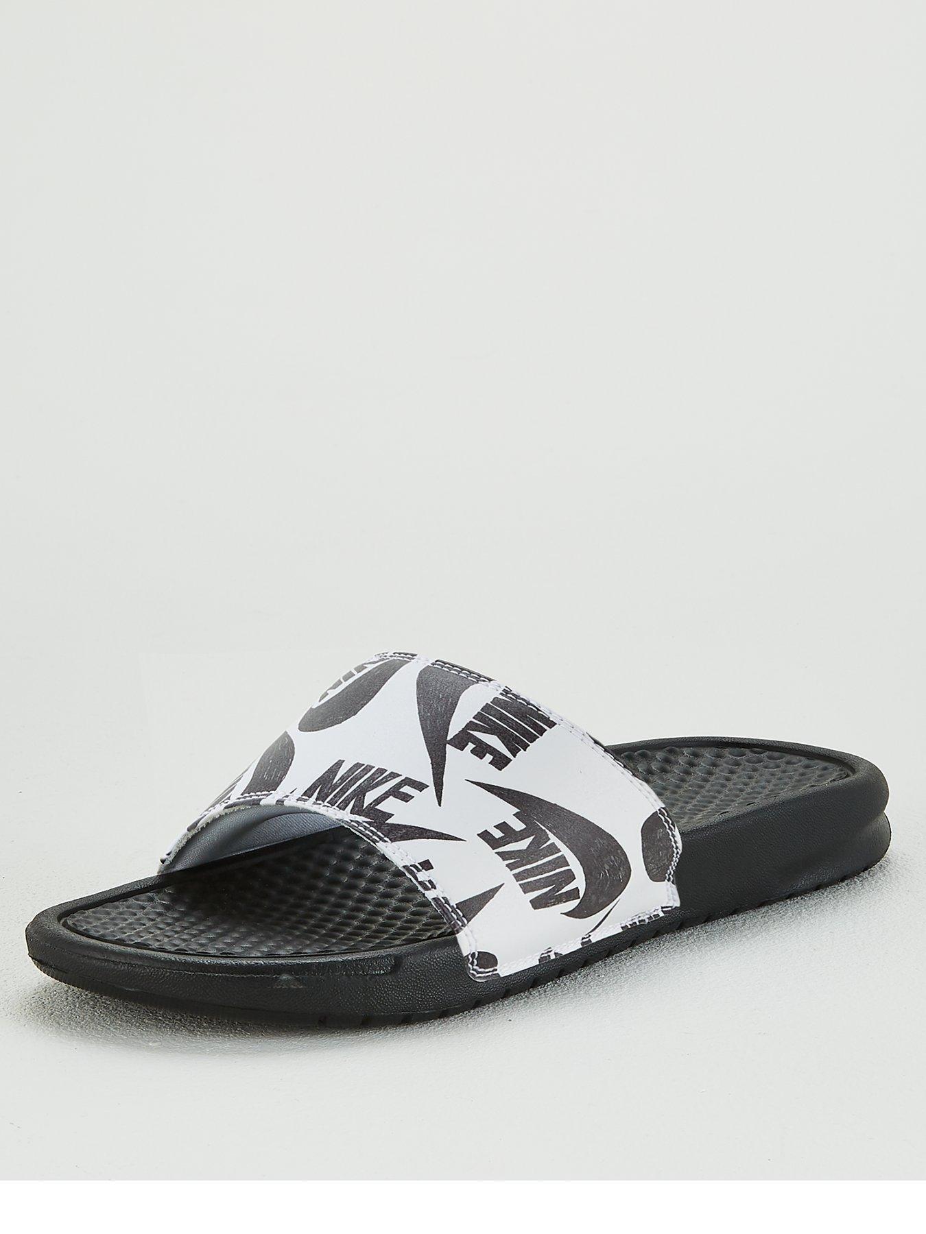 nike slide black and white