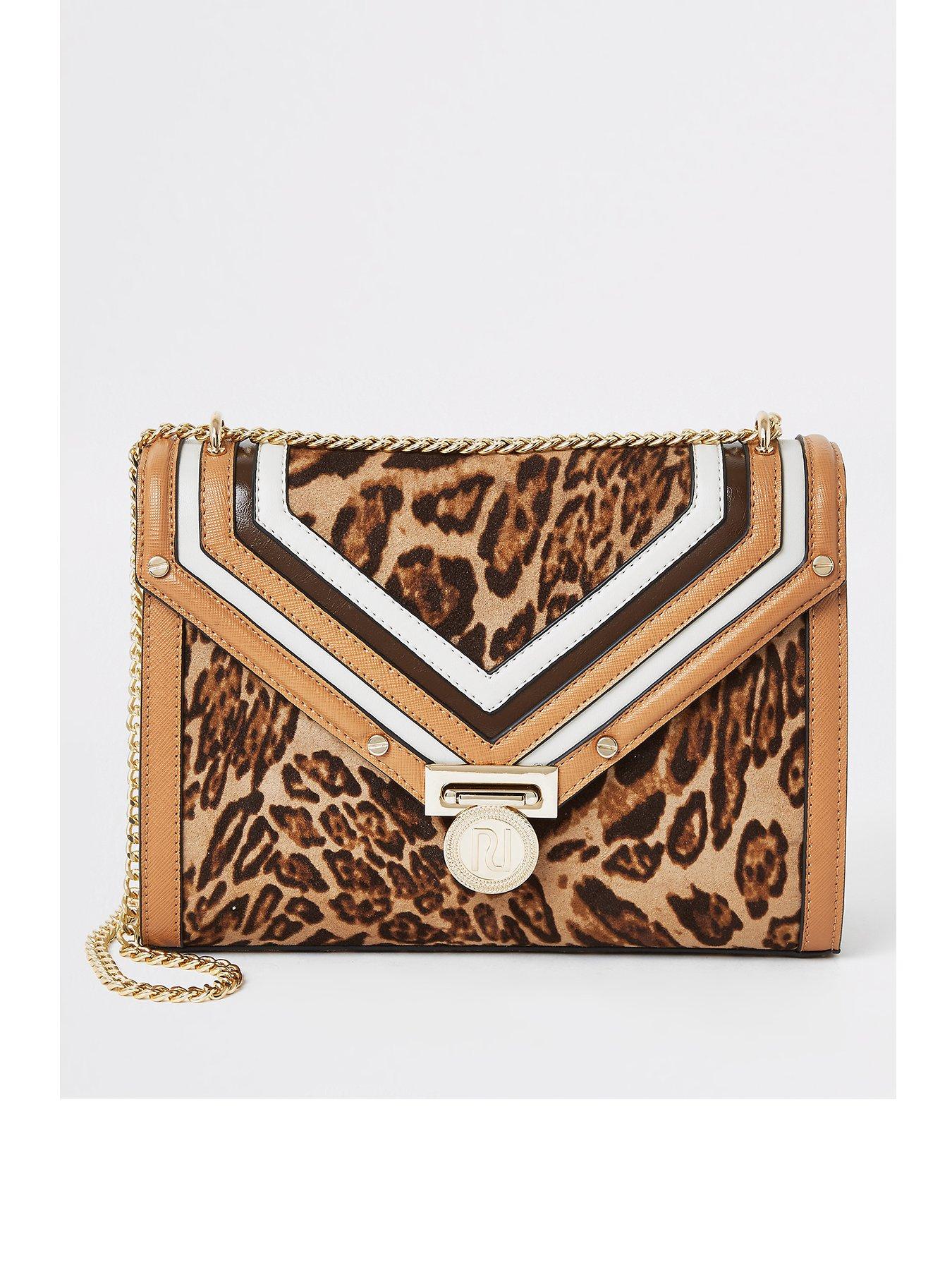 river island leopard print bag