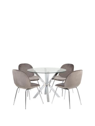 Glass Dining Table Chair, Round Kitchen Table And Chairs Ireland