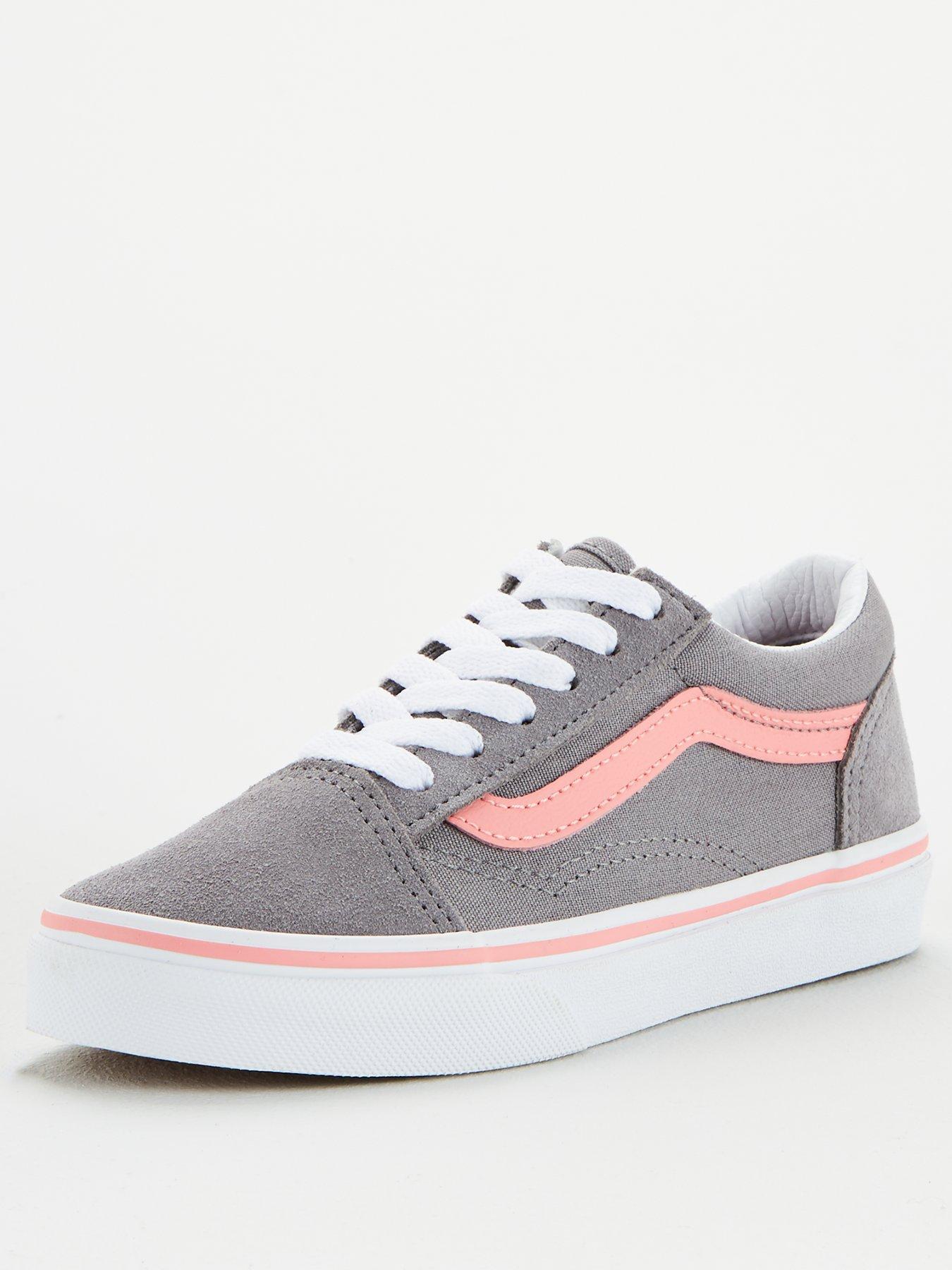 grey and pink vans