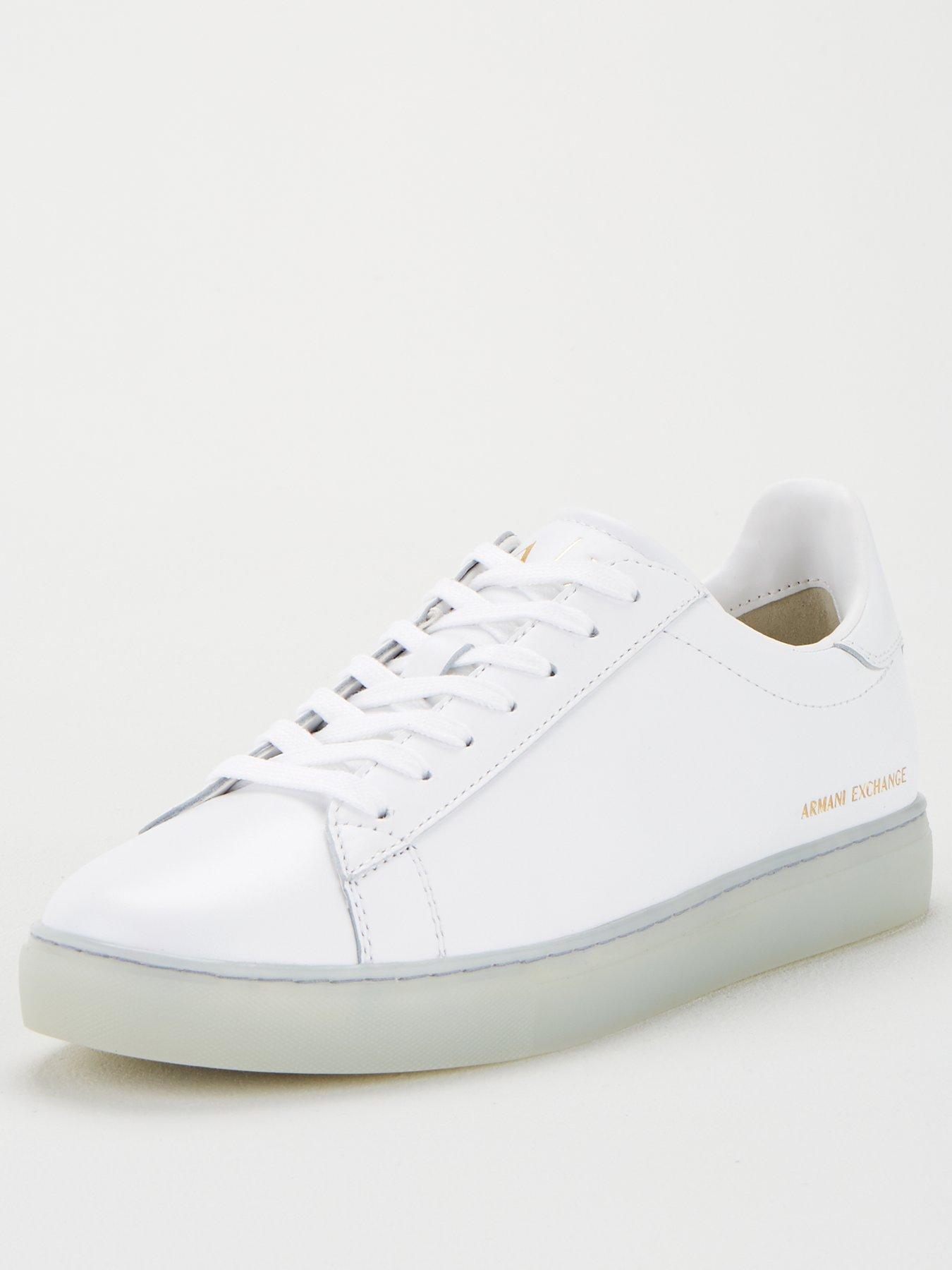 white armani trainers