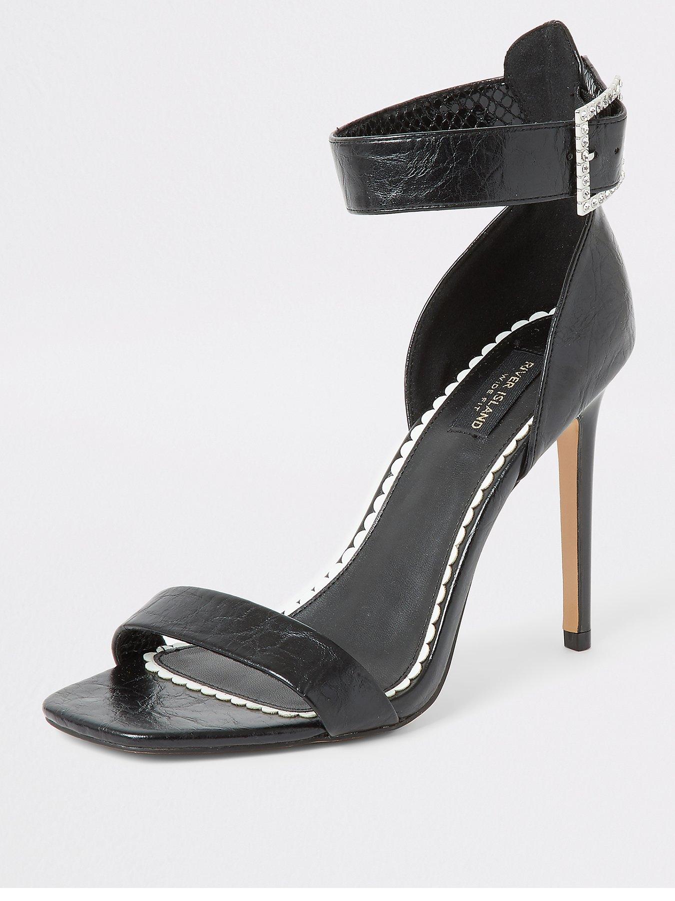 black wide fit barely there sandals