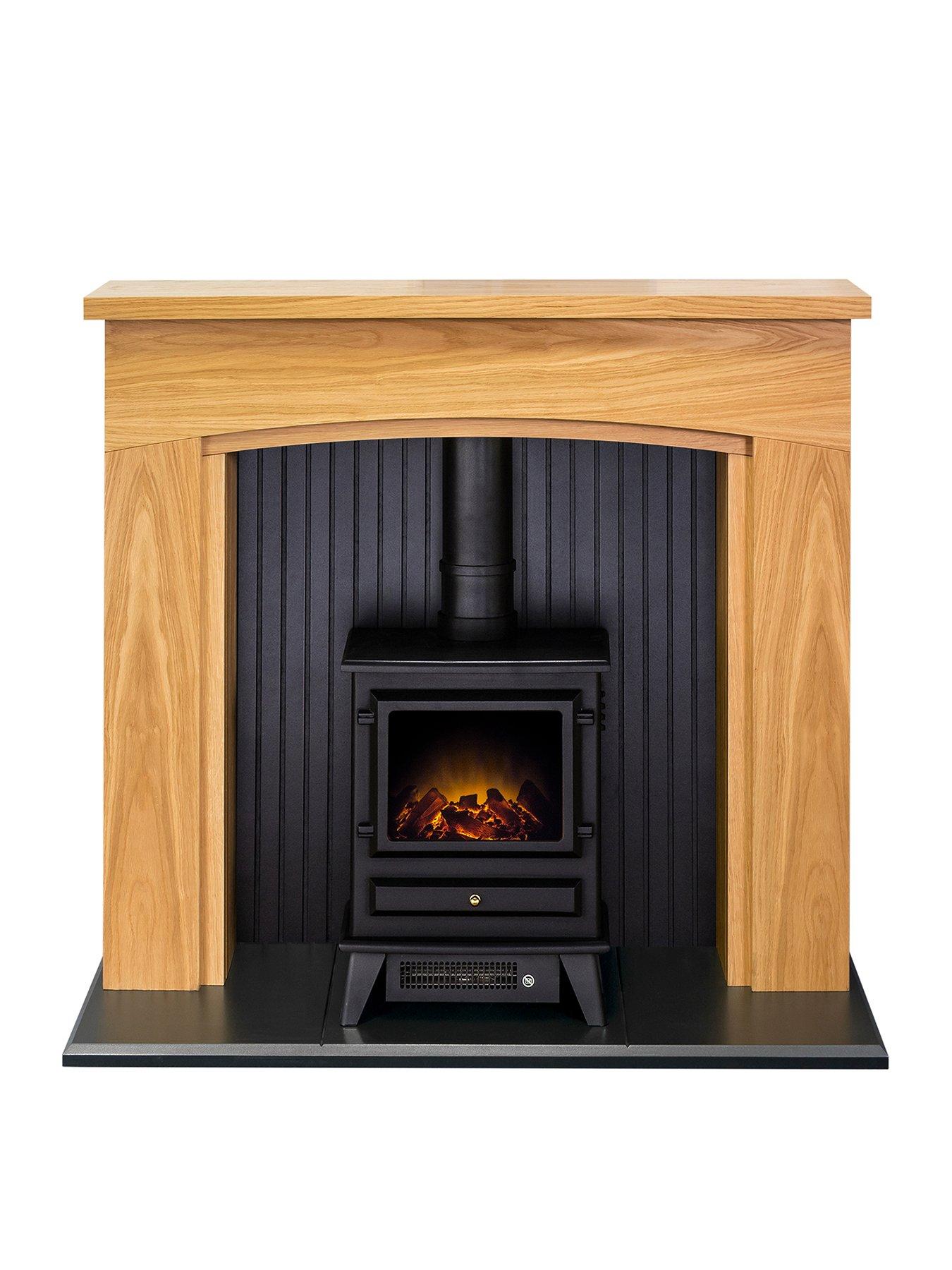 Adam Fires Fireplaces Adam Turin Stove Suite In Oak Black With