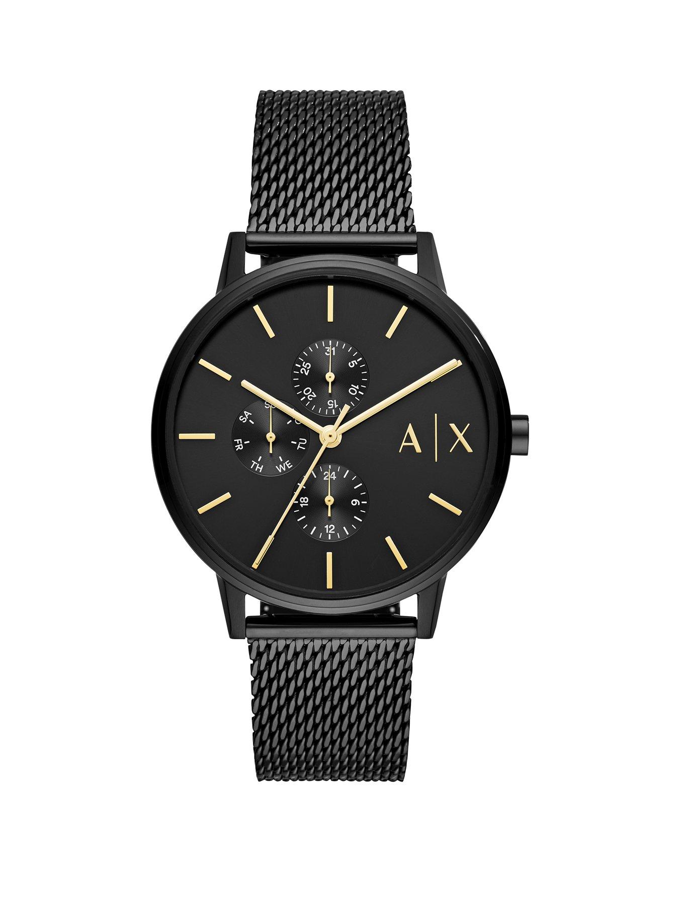 armani black mesh watch