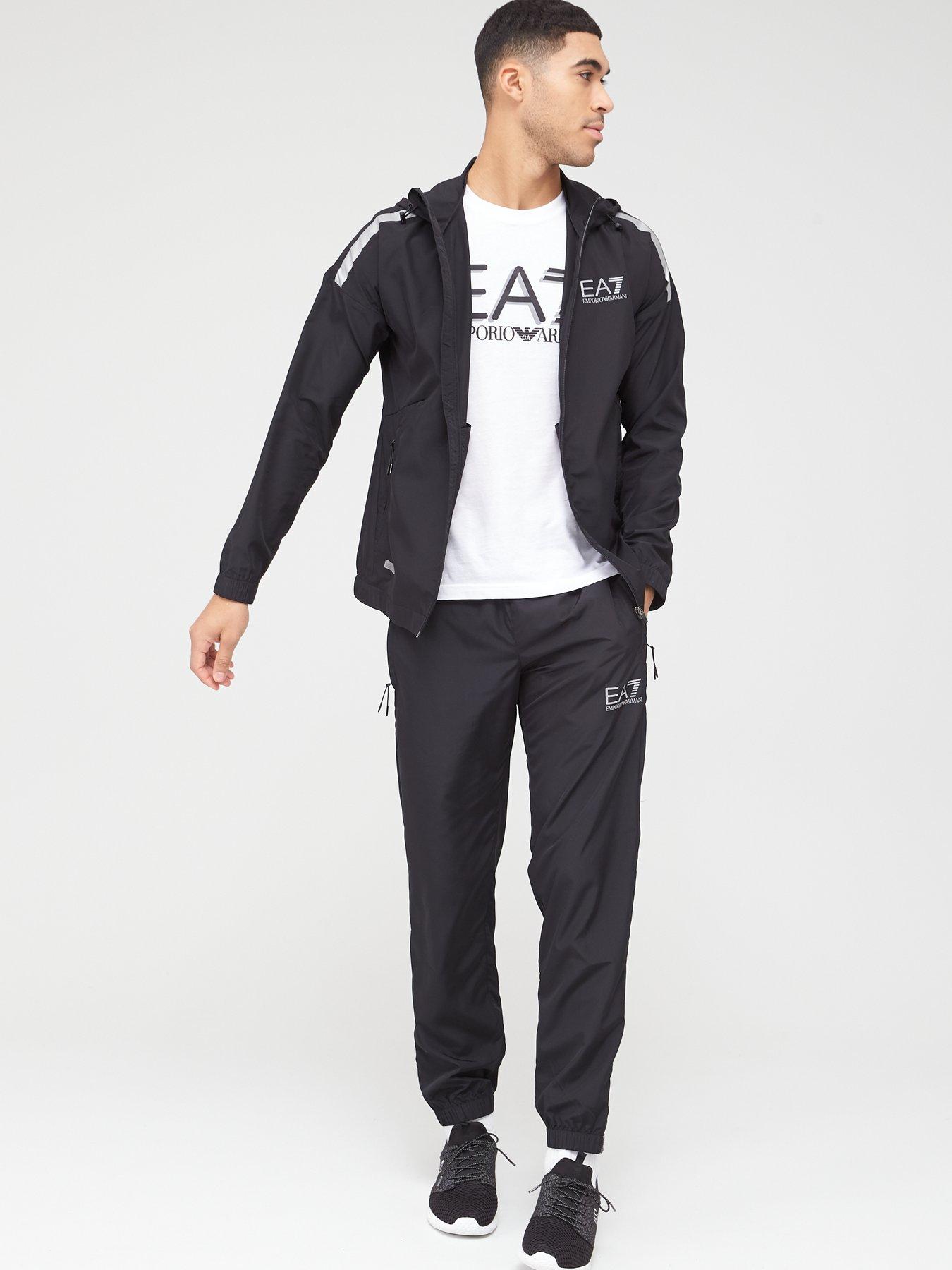 ea7 black tracksuit