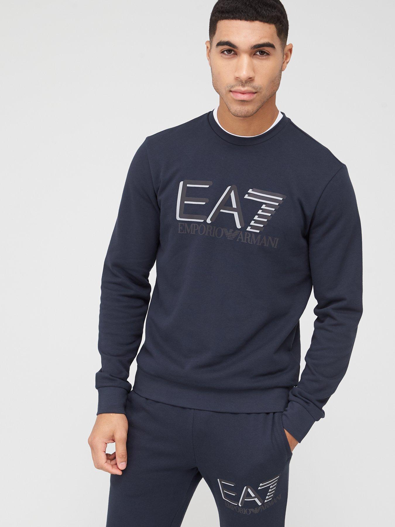 emporio armani ea7 central logo crew sweatshirt