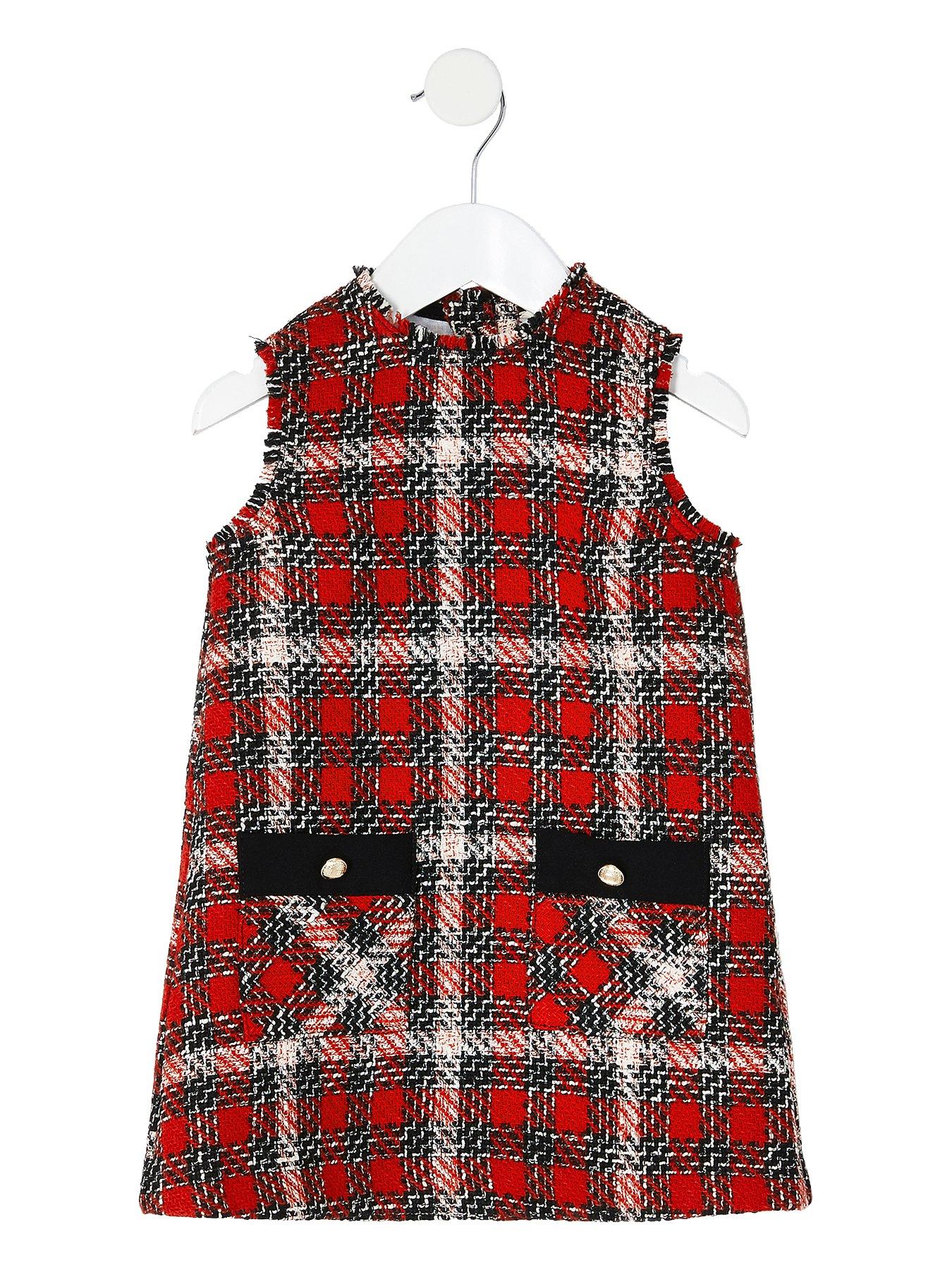river island check pinafore