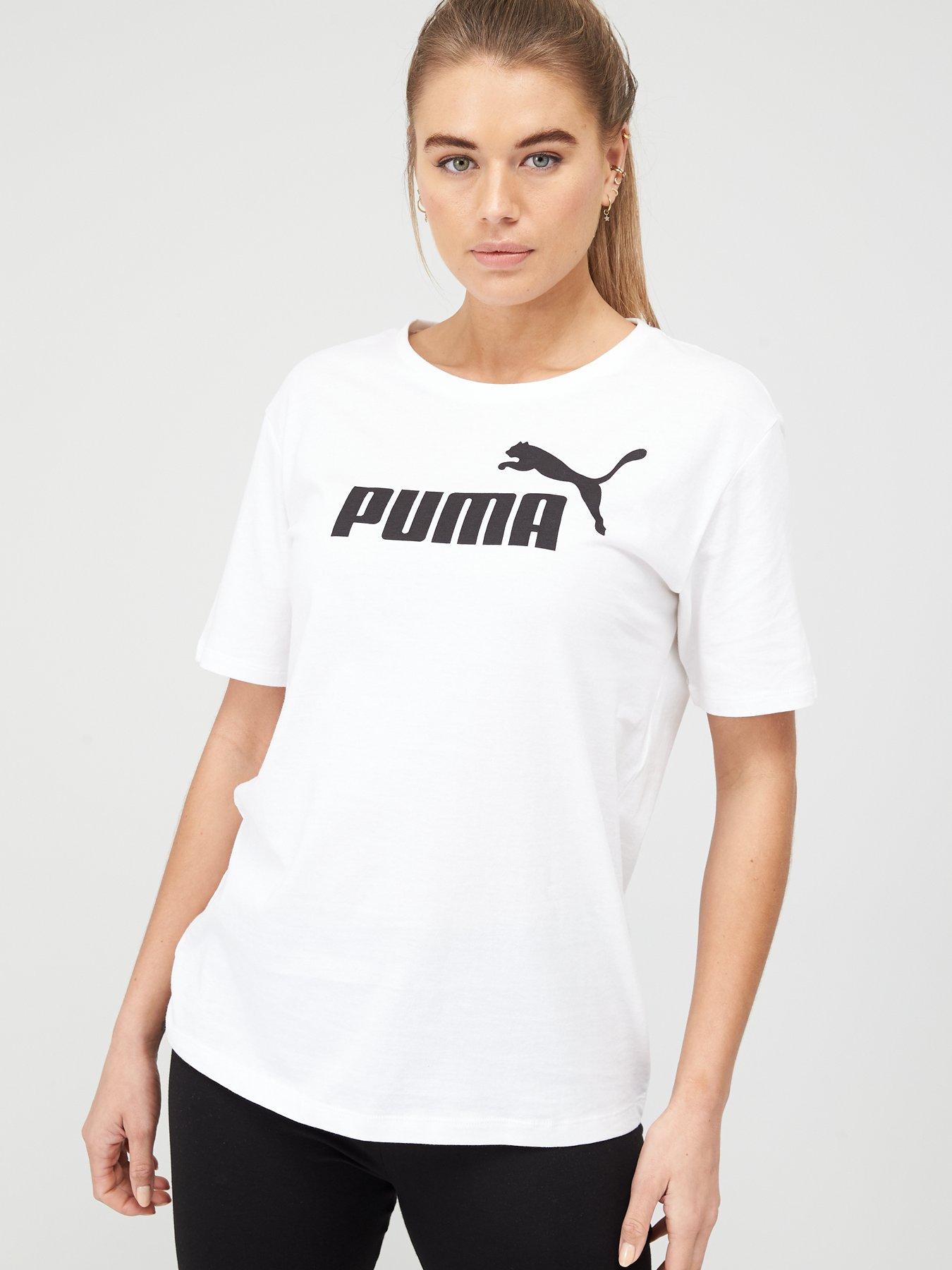 Puma Essentials Logo Boyfriend T Shirt White Littlewoodsireland Ie