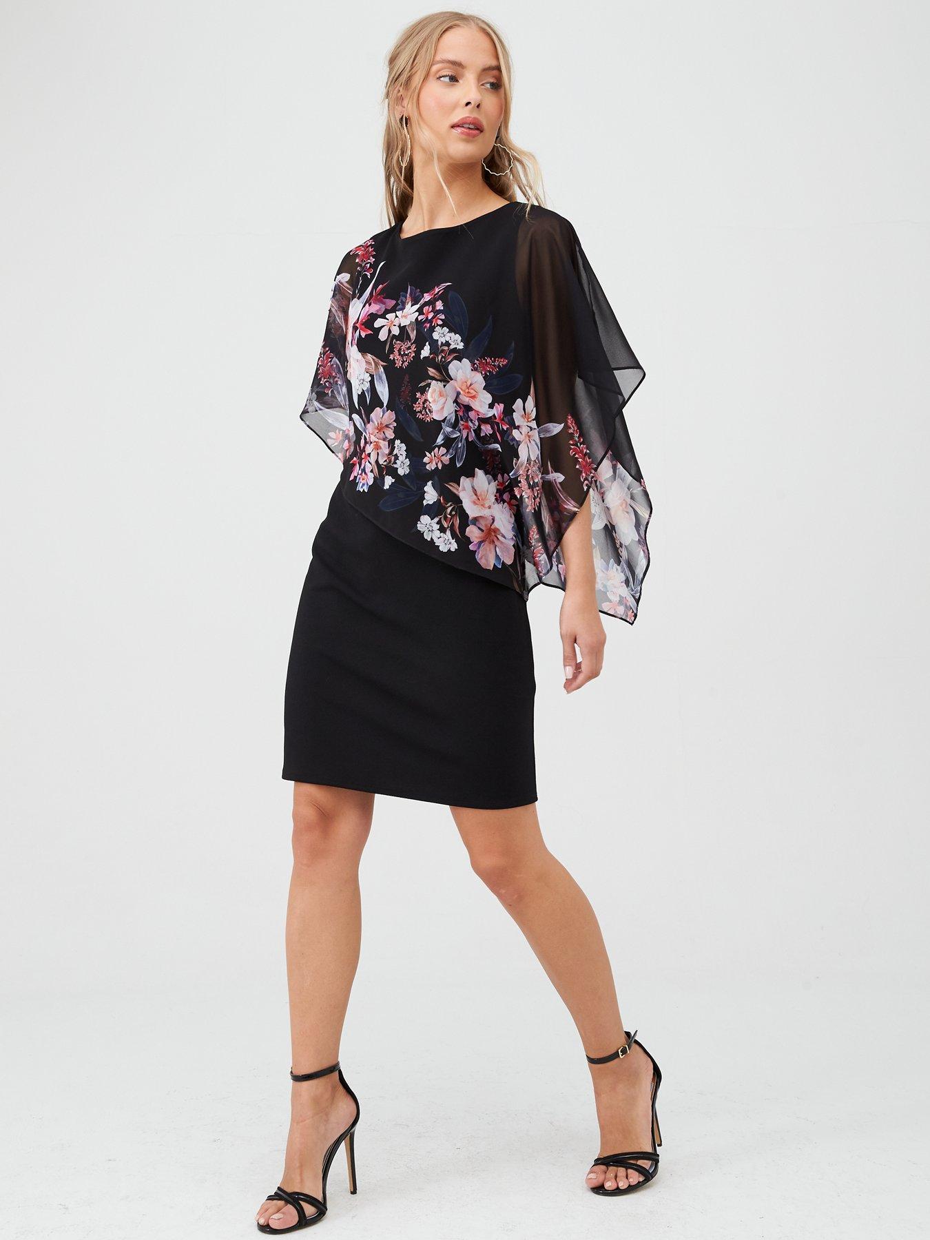 wallis chiffon overlay dress