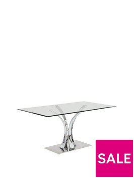 alice-160-cm-clear-glass-and-chrome-rectangle-dining-table