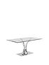 alice-160-cm-clear-glass-and-chrome-rectangle-dining-tablefront