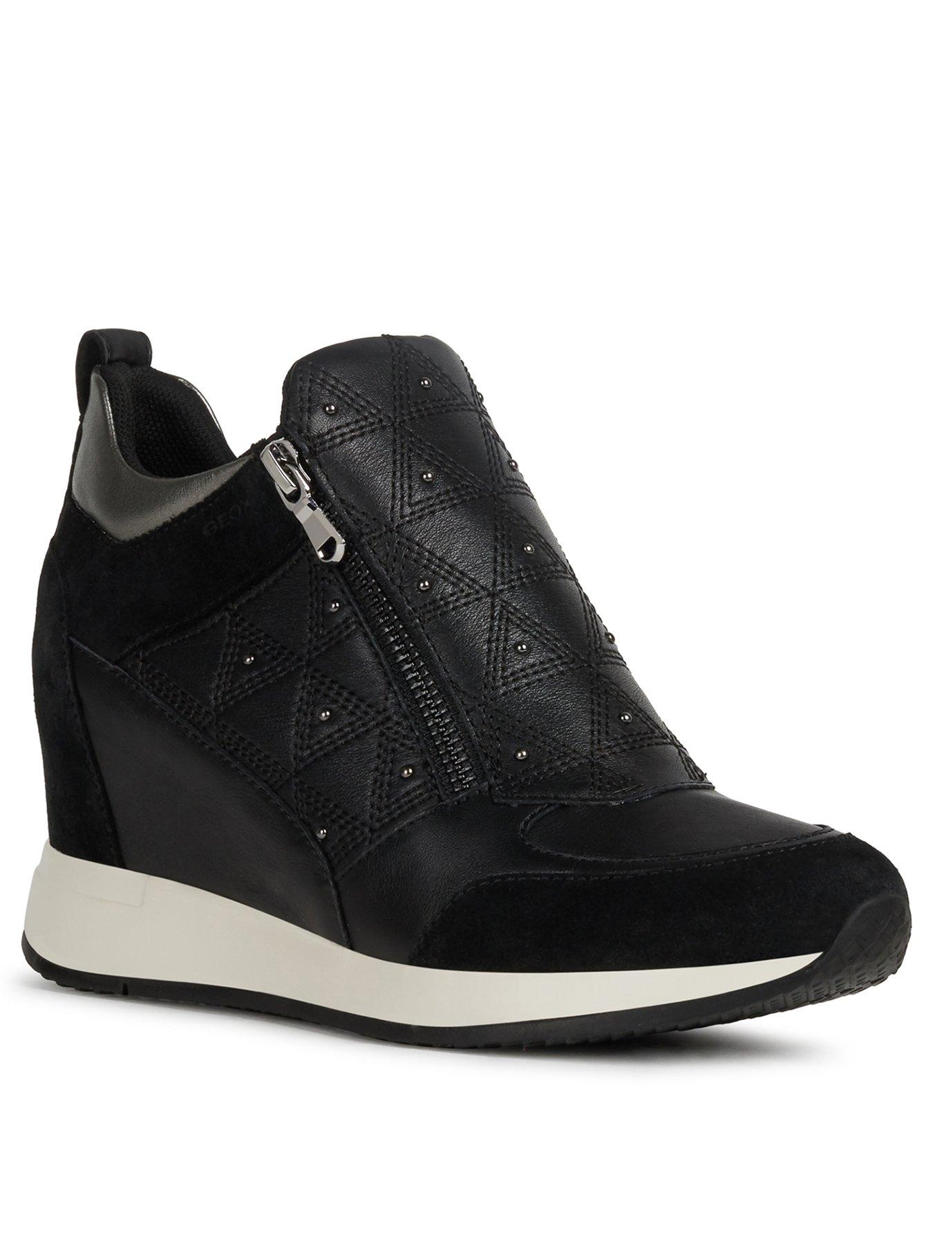 geox nydame wedge sneaker black