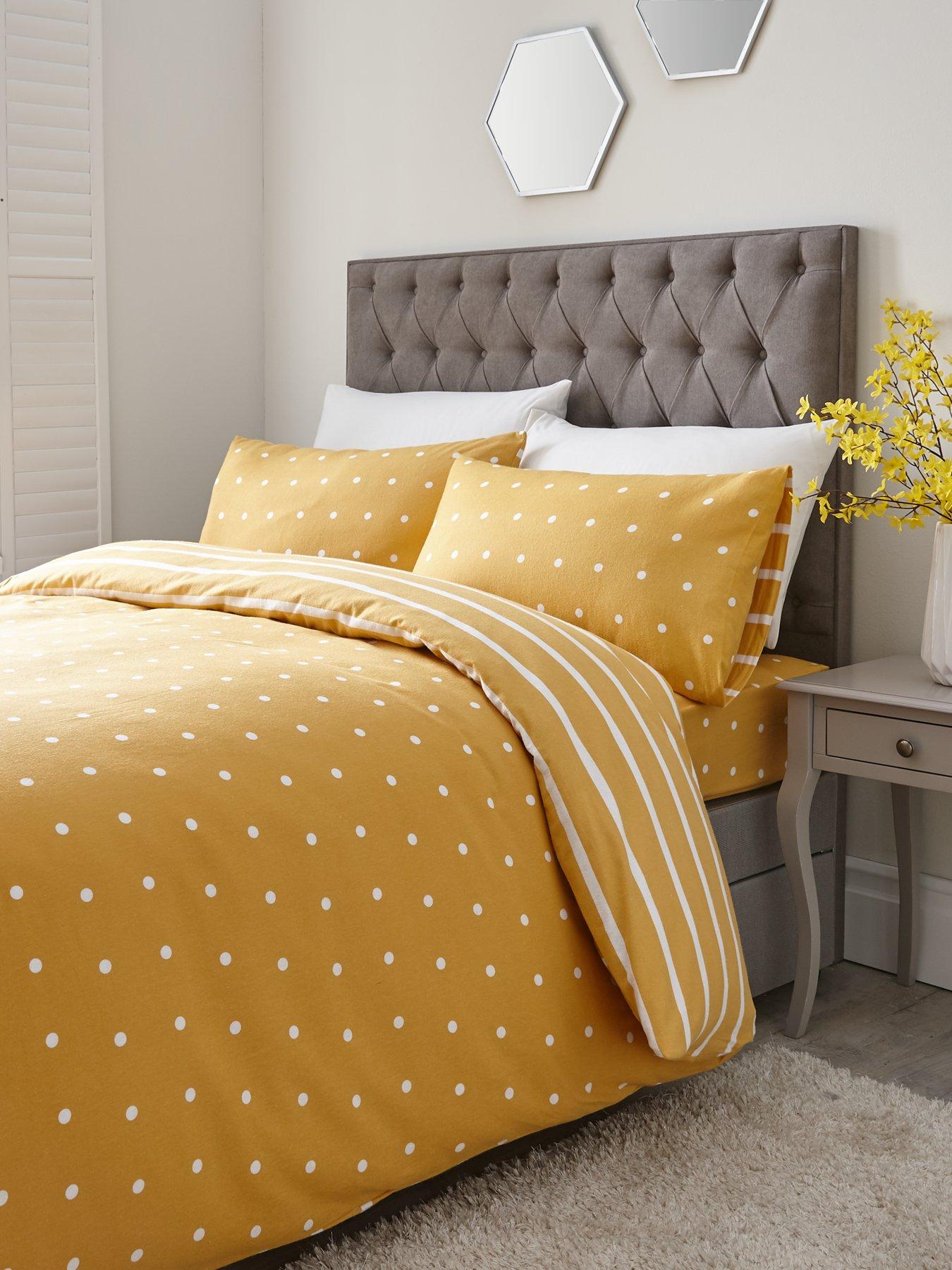 Everyday Collection Brushed Cotton Printed Spot Duvet Cover Set