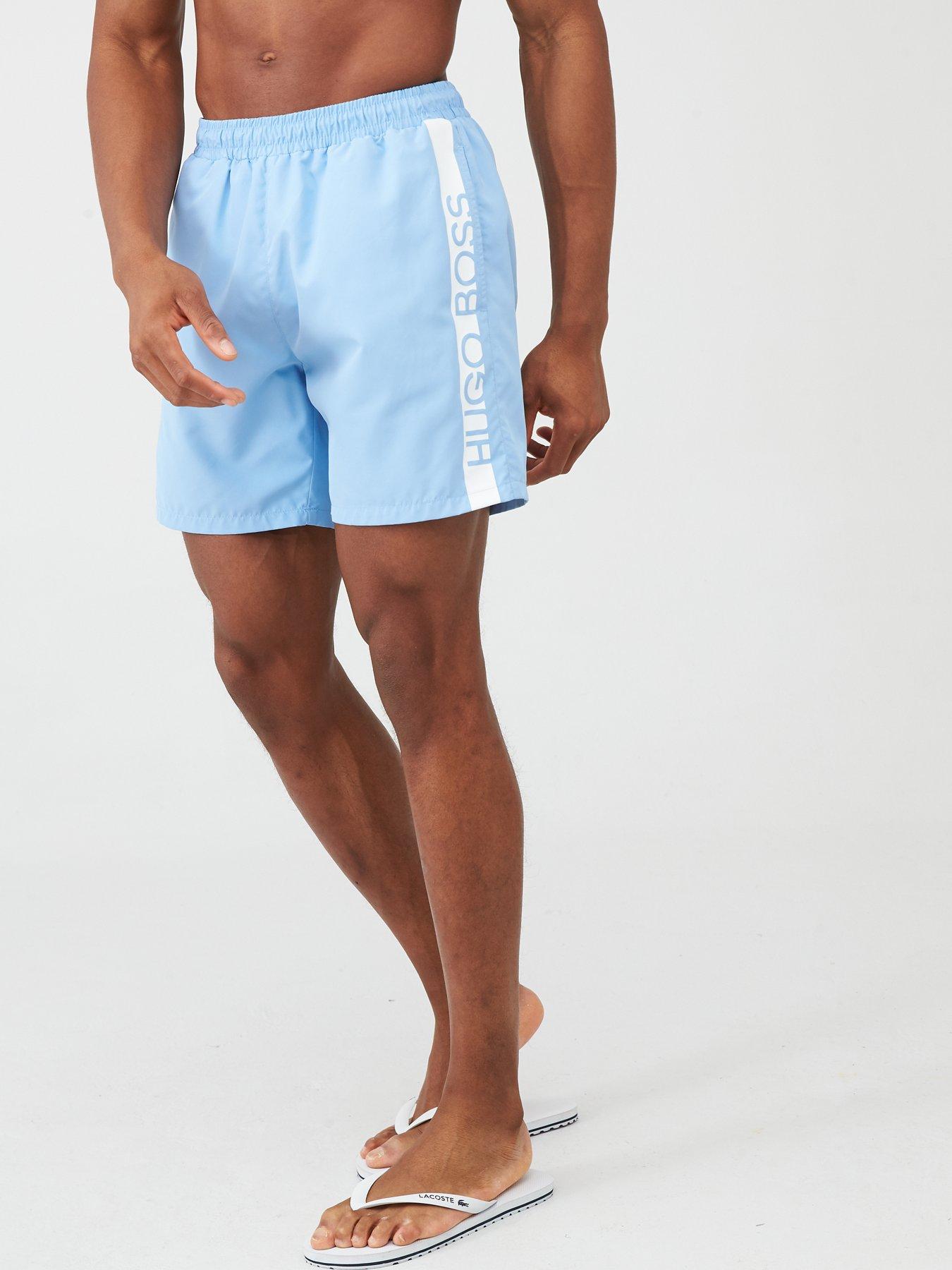 Alion Mens Summer Trunks Floral Print Slim Fit Board Shorts Quick Dry Shorts