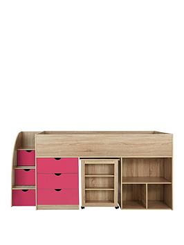 mico-mid-sleeper-bed-with-pull-out-desk-andnbspstorage-oak-effectpink