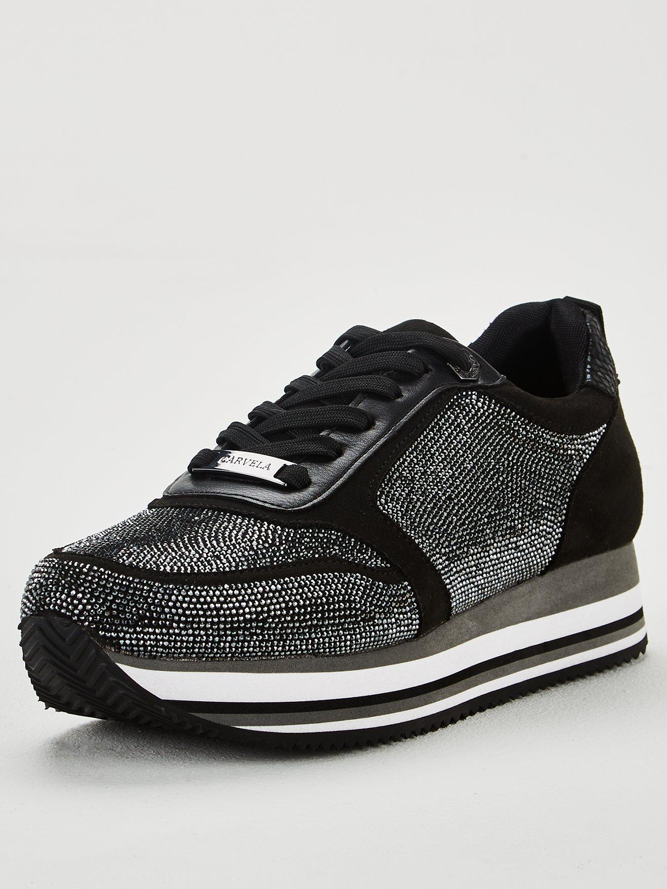 womens black carvela trainers
