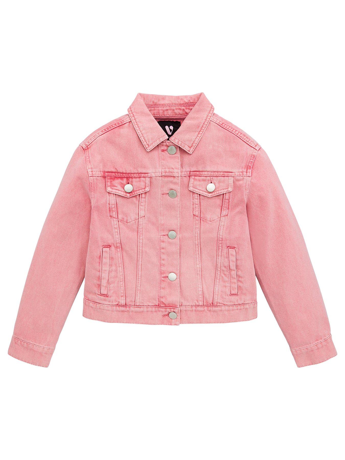 girls pink denim jacket