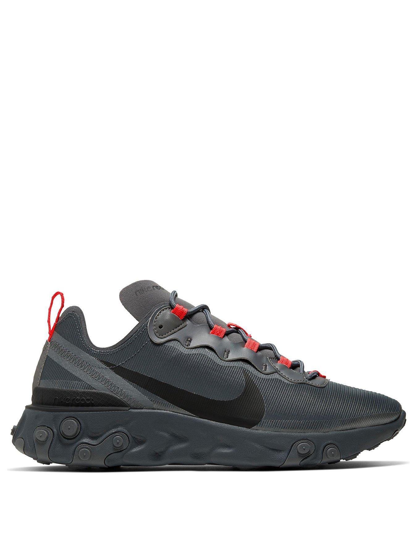 Nike React Element 55 Se Men S Black Dark Grey Low Lifestyle Sneakers Shoes