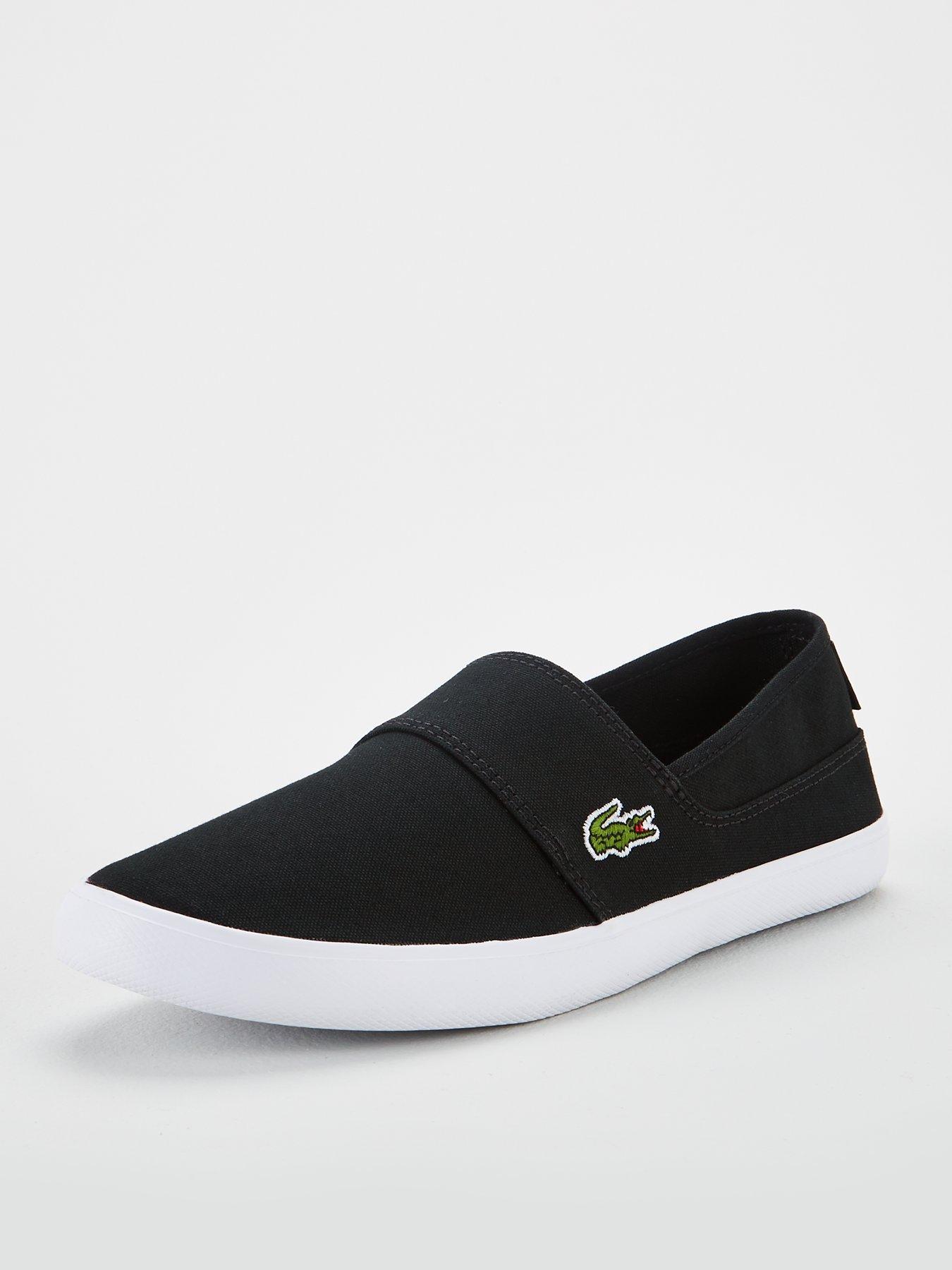 lacoste black canvas shoes