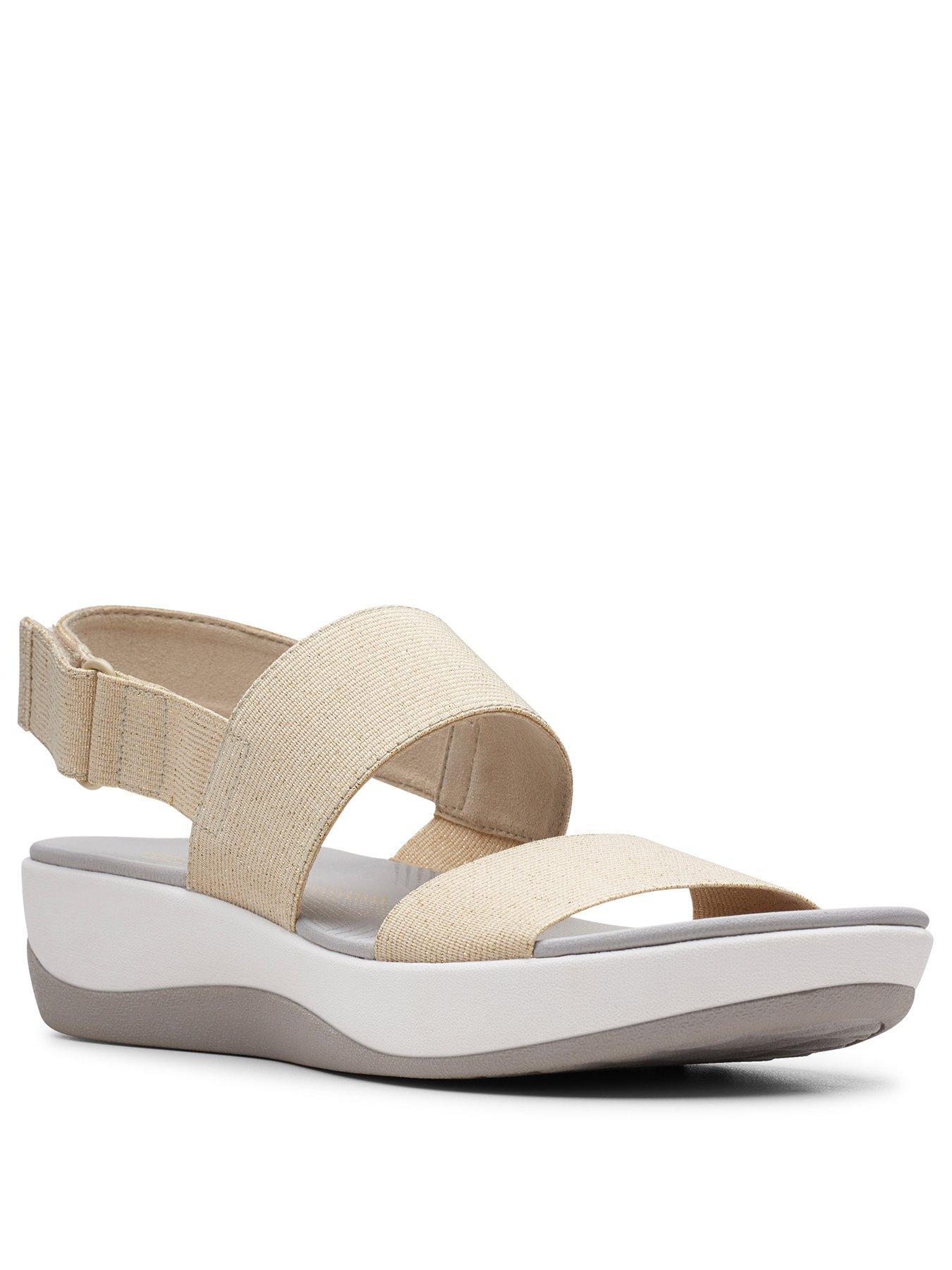 clarks nude wedges