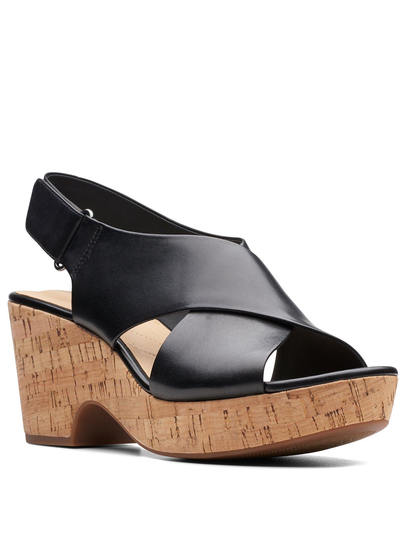 clarks wide fit wedge sandals