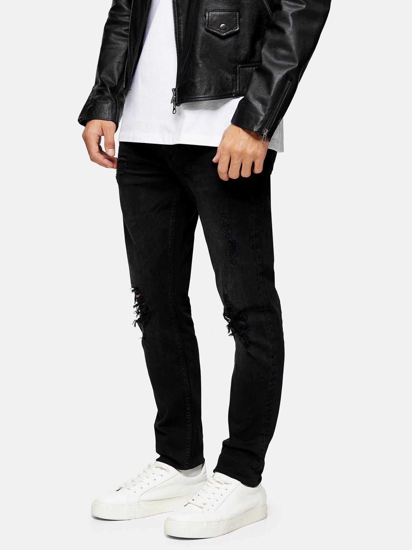 topman stretch skinny black jeans