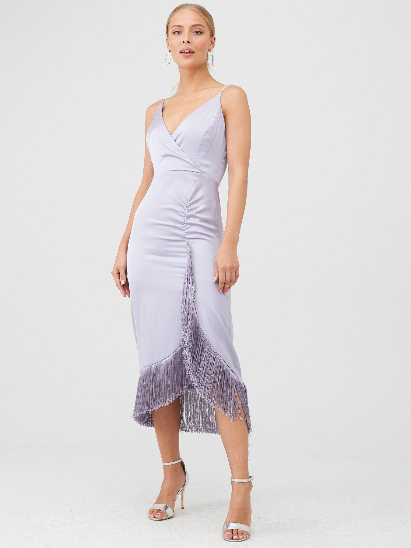 river island silver fringe dress