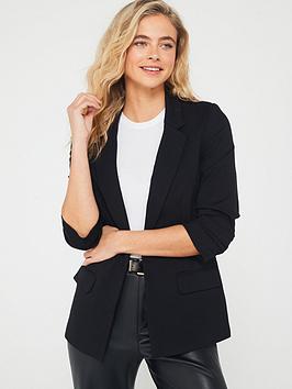v-by-very-ultimate-ruched-sleeve-blazer-black