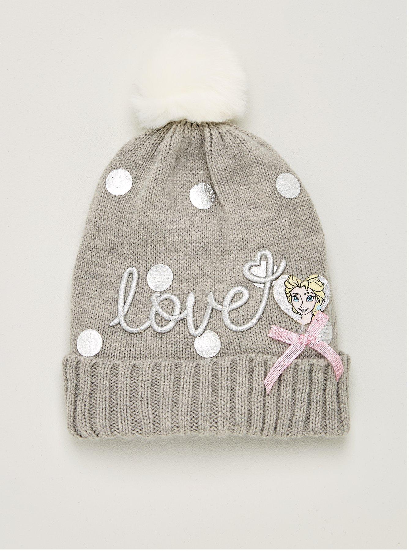 girls grey bobble hat