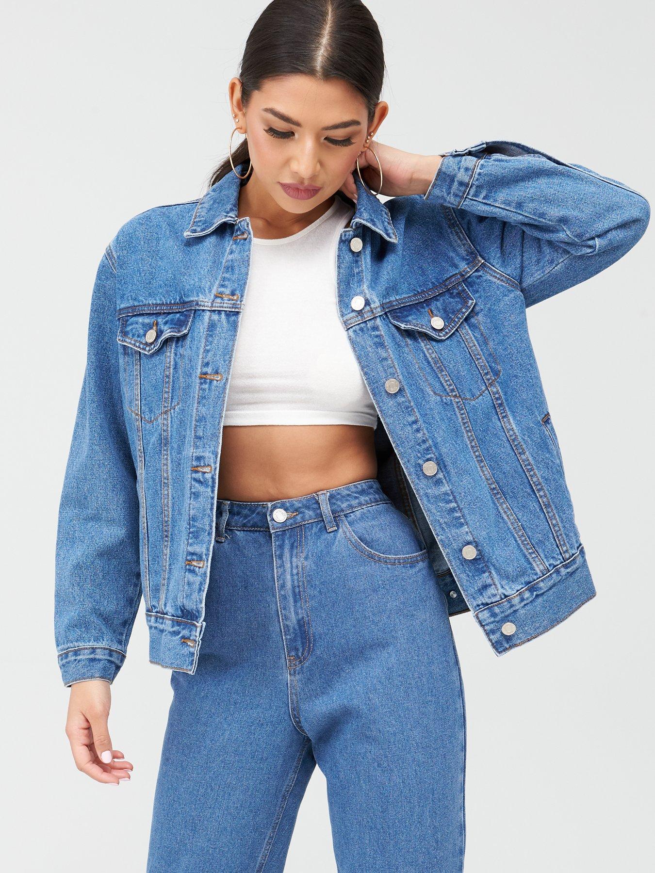 missguided petite oversized denim jacket