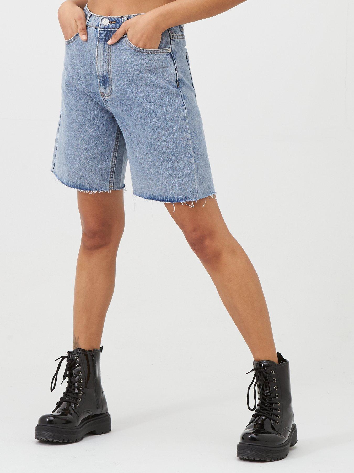 longline jean shorts