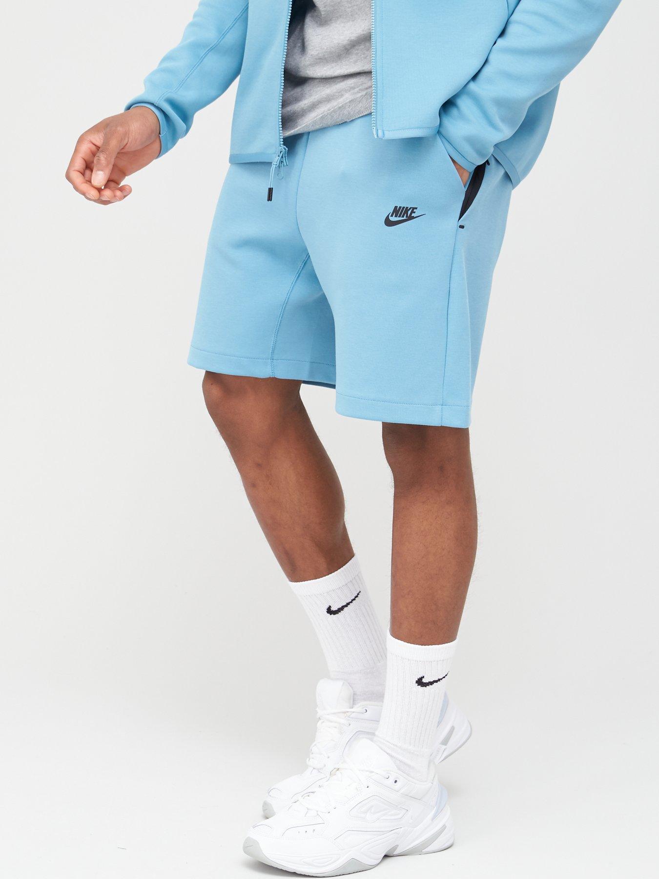 nike tech fleece shorts light blue