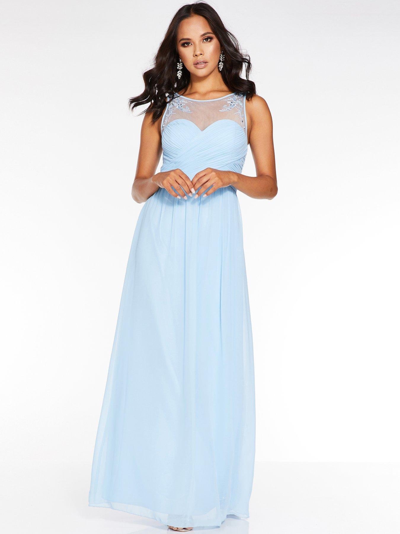 quiz chiffon embellished high neck maxi dress