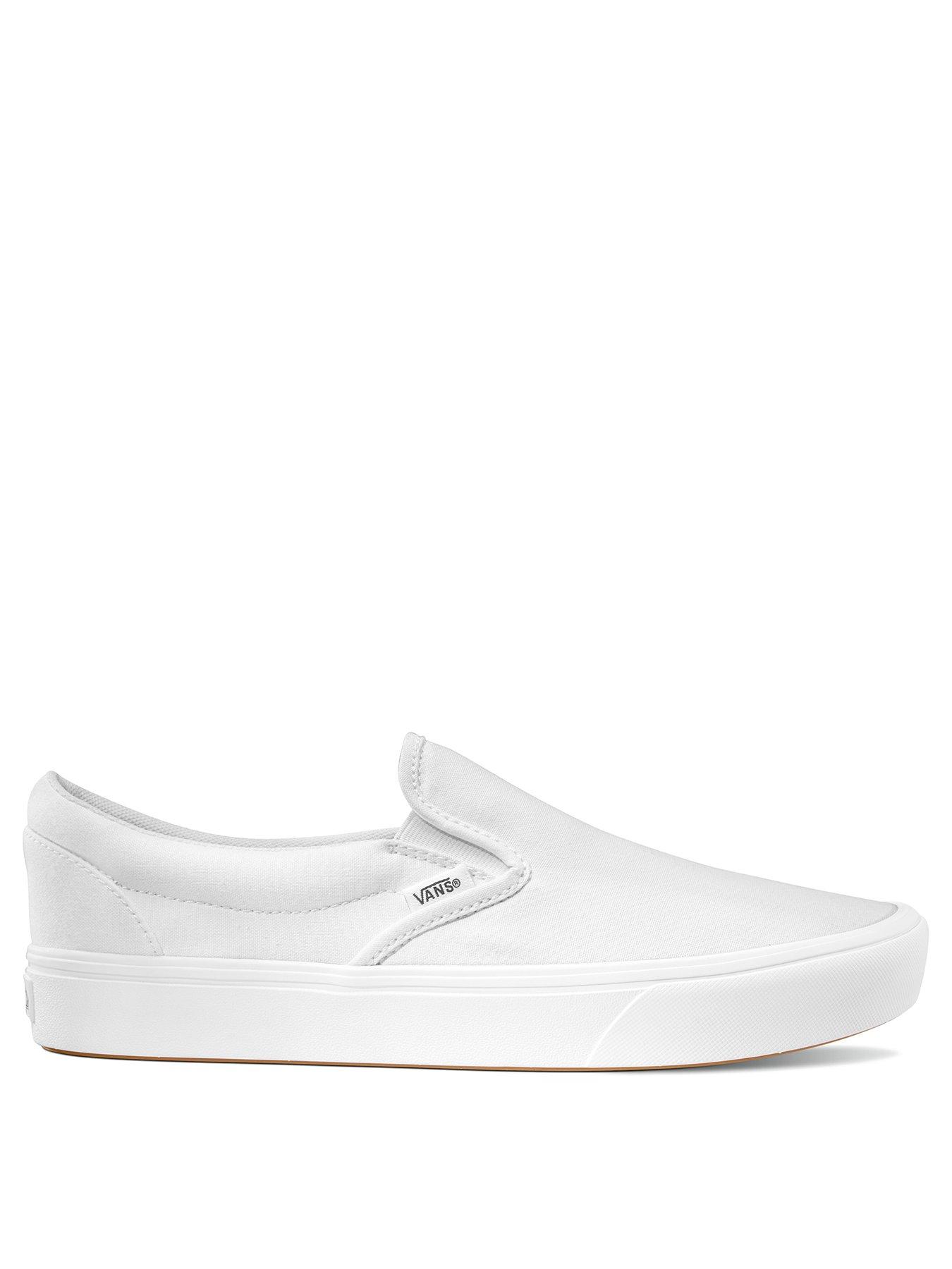 white slip on vans junior