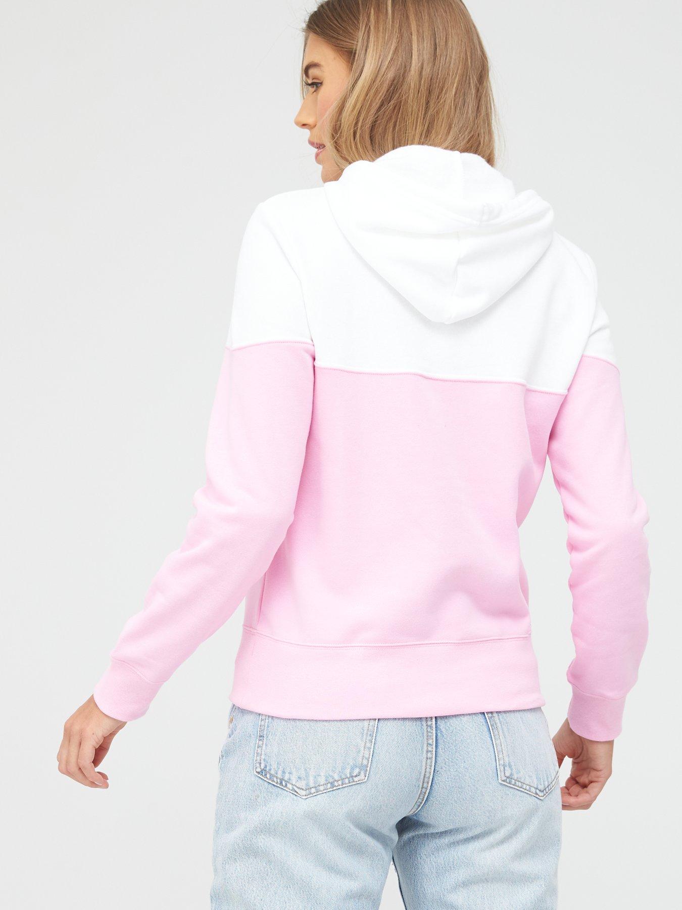 pink white sweatshirt