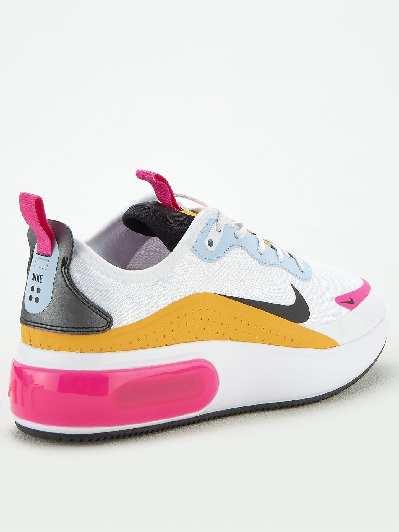 nike air max dia white pink and orange trainers