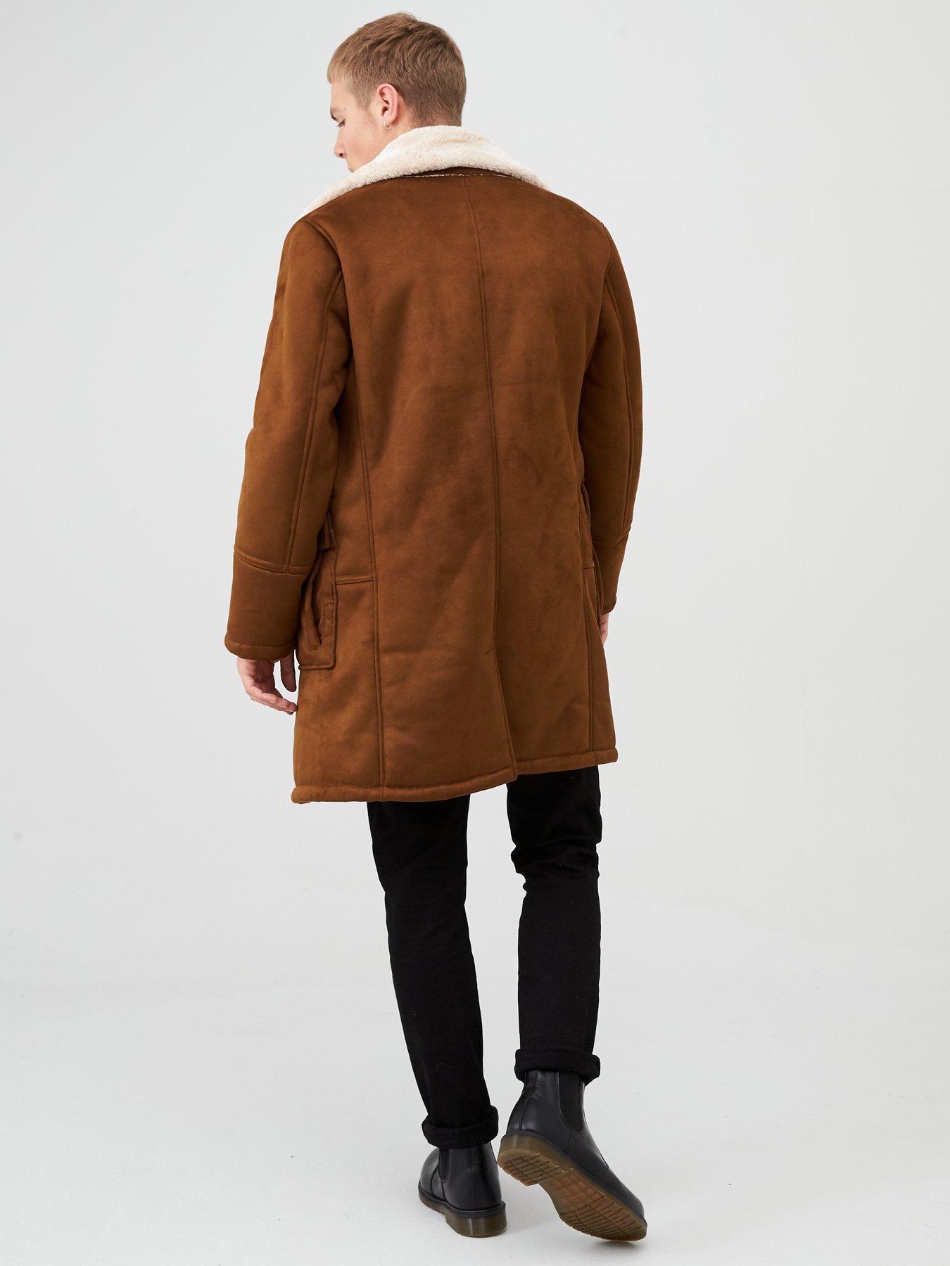 suedette borg overcoat