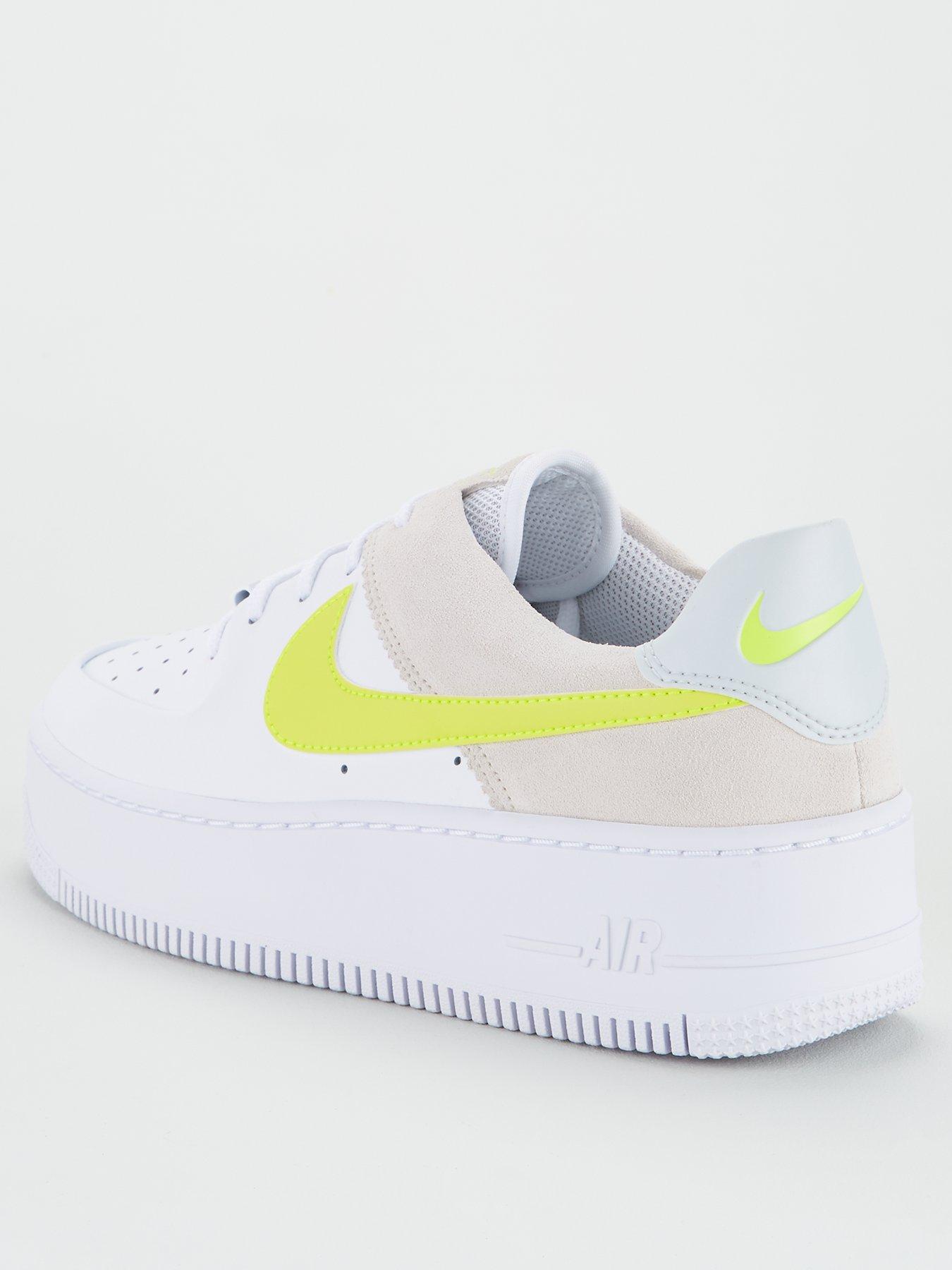 white air force with neon tick
