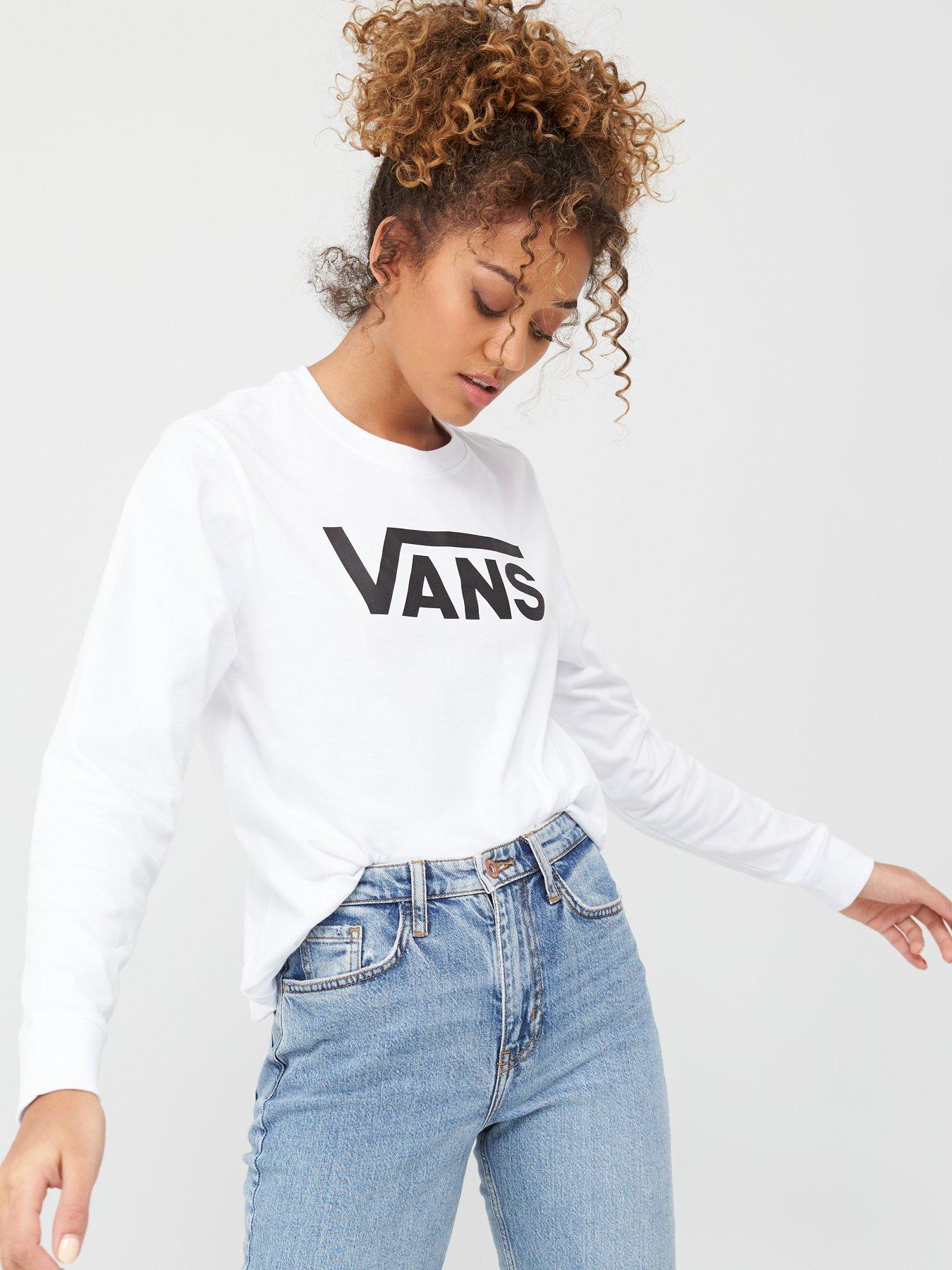 white long sleeve vans top