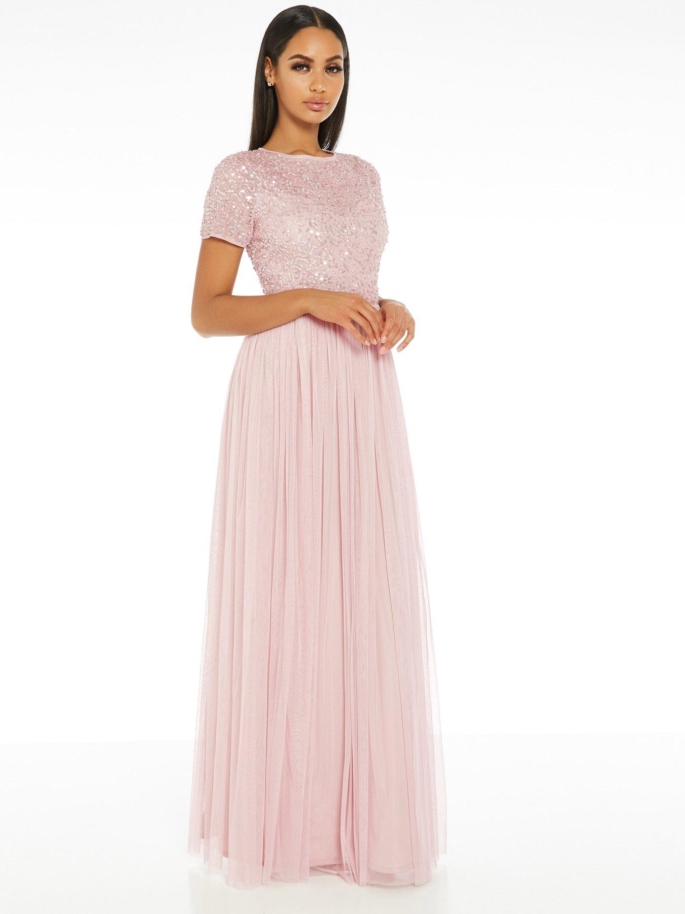 quiz blush pink maxi dress