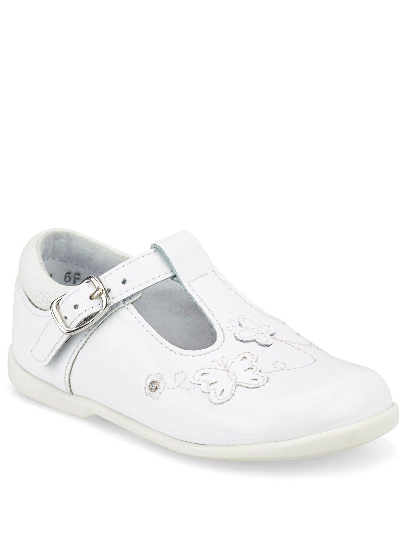 baby girl white t bar shoes